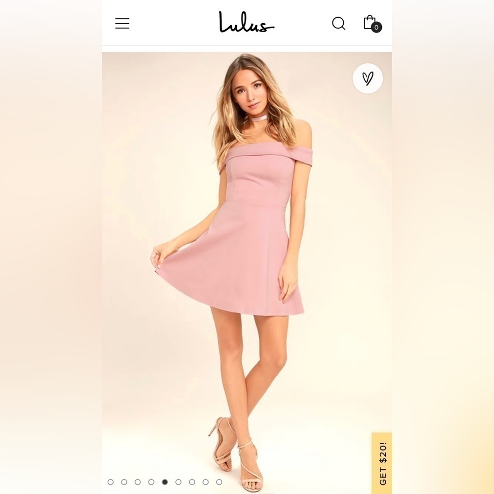 - NWT Lulus blush Off the Shoulder Skater Dress - Size Medium
